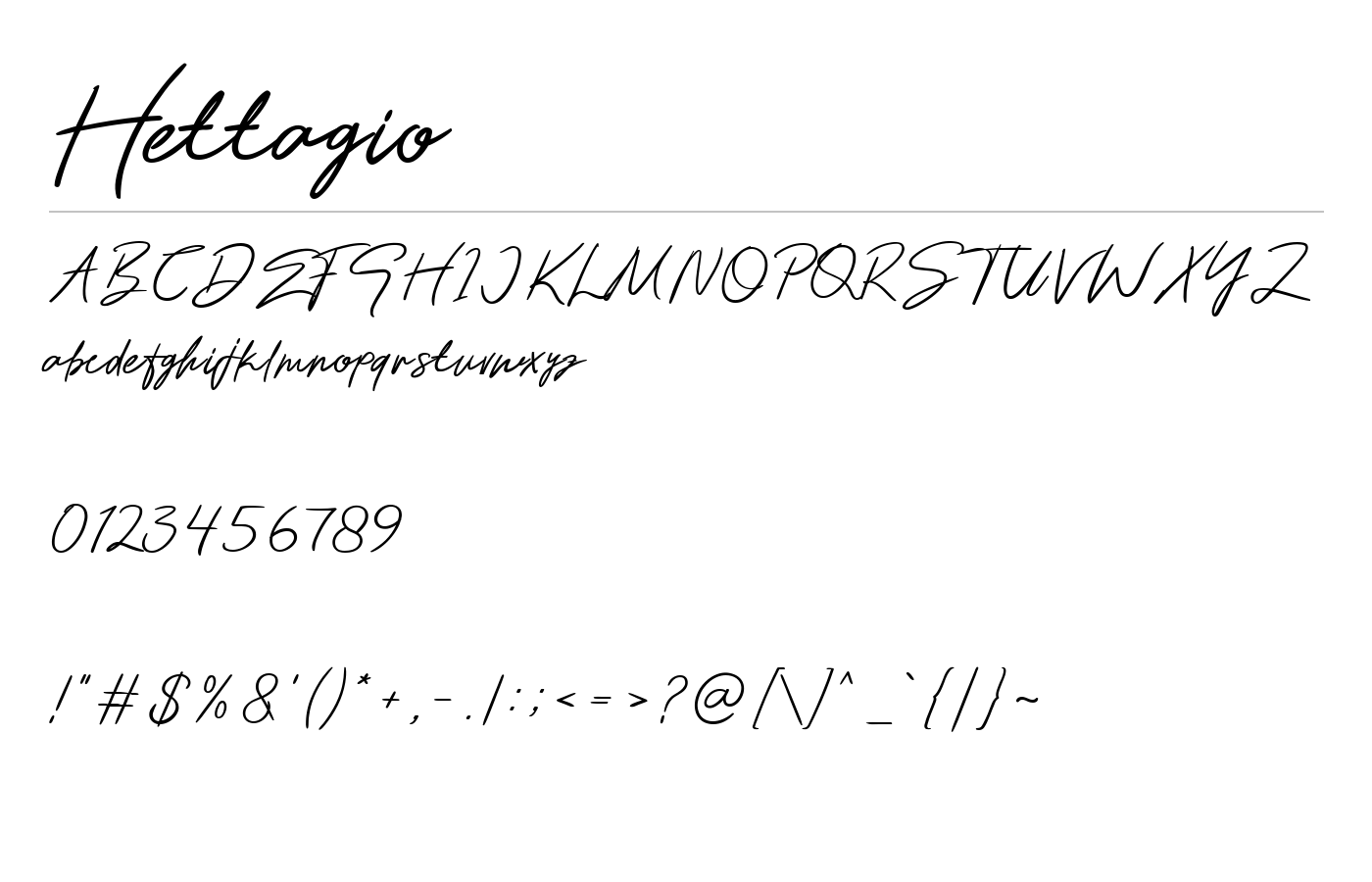 Hettagio Font preview