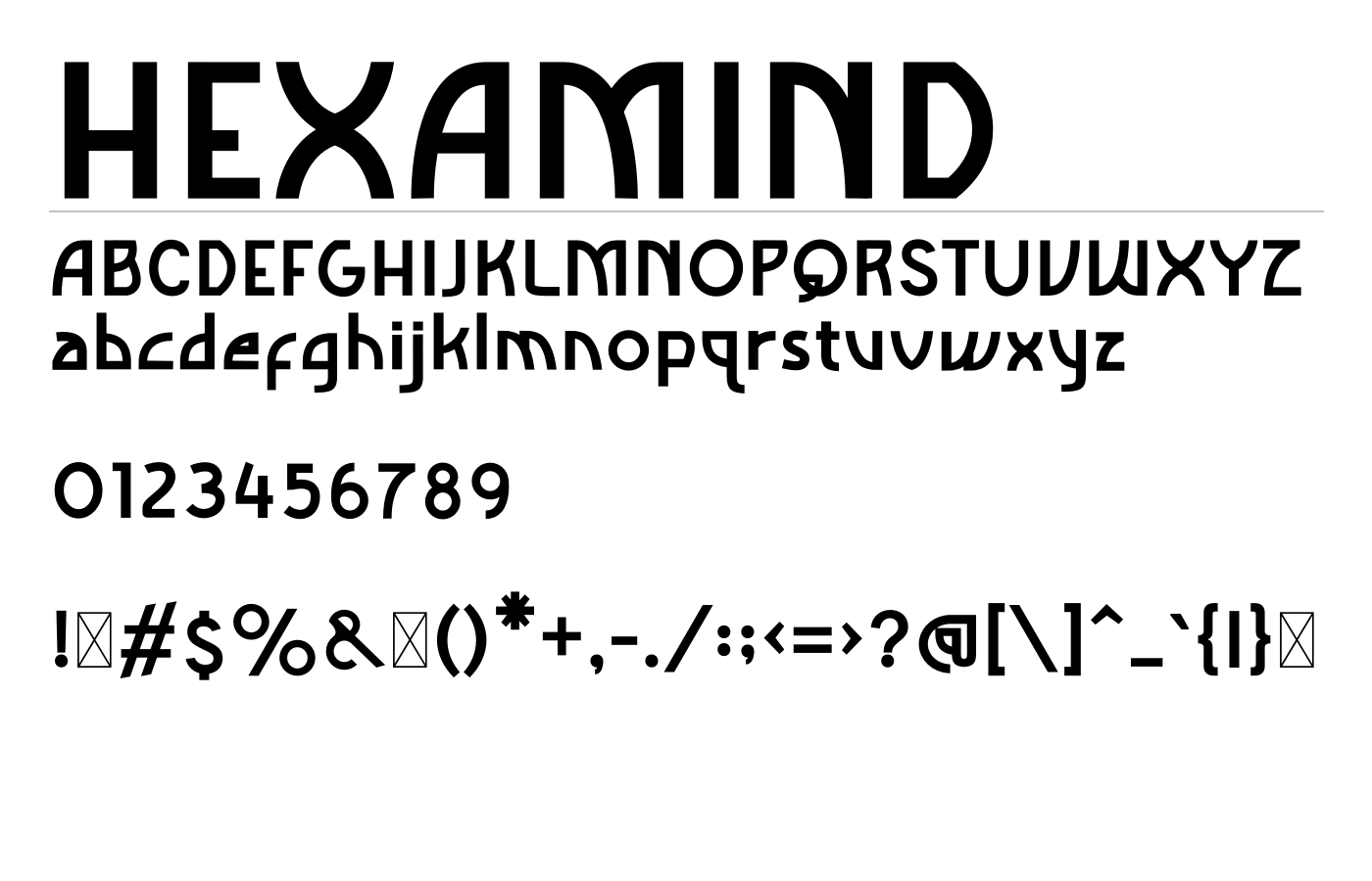 Hexamind Font preview