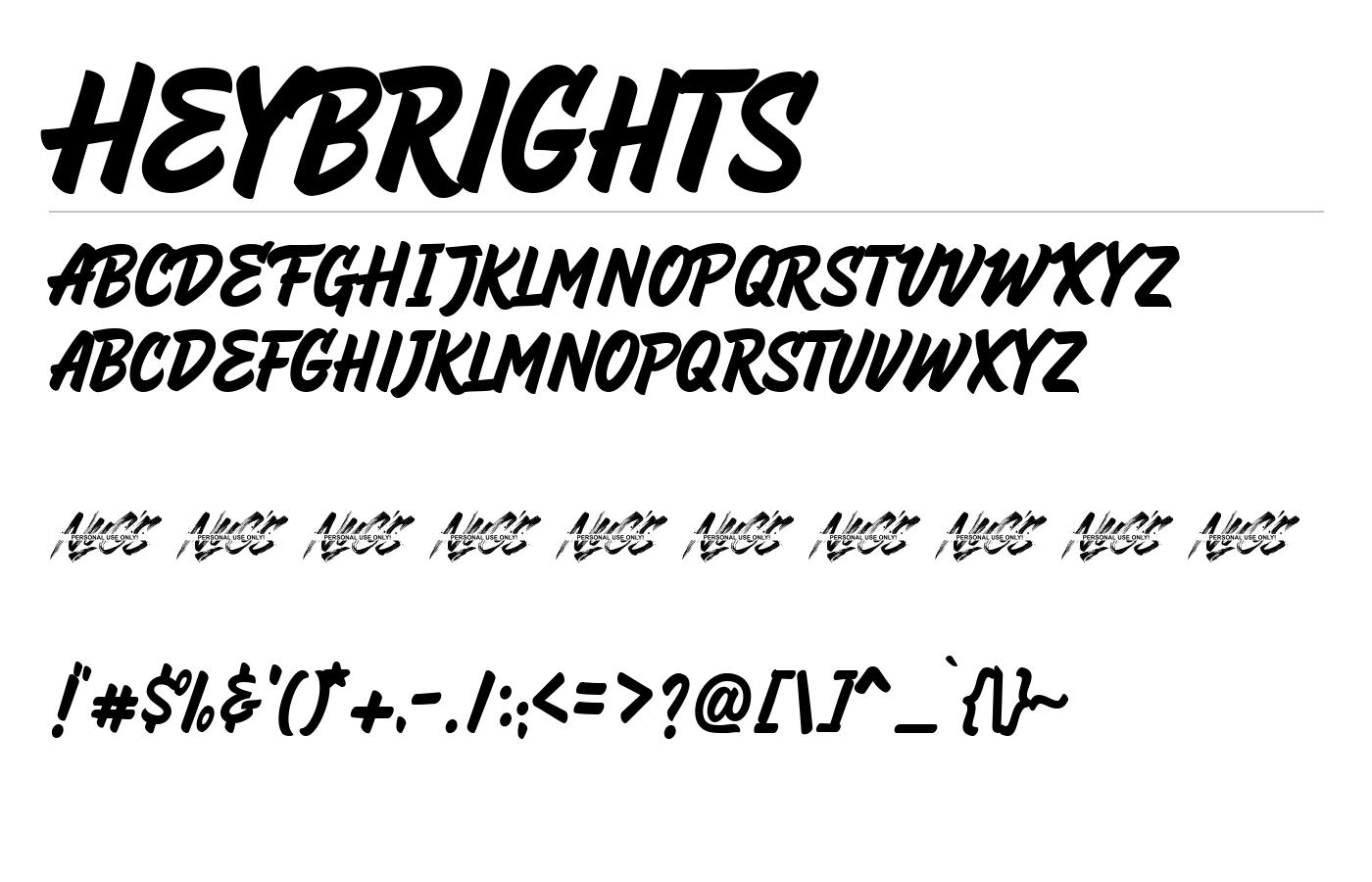 Hey Brights Font preview