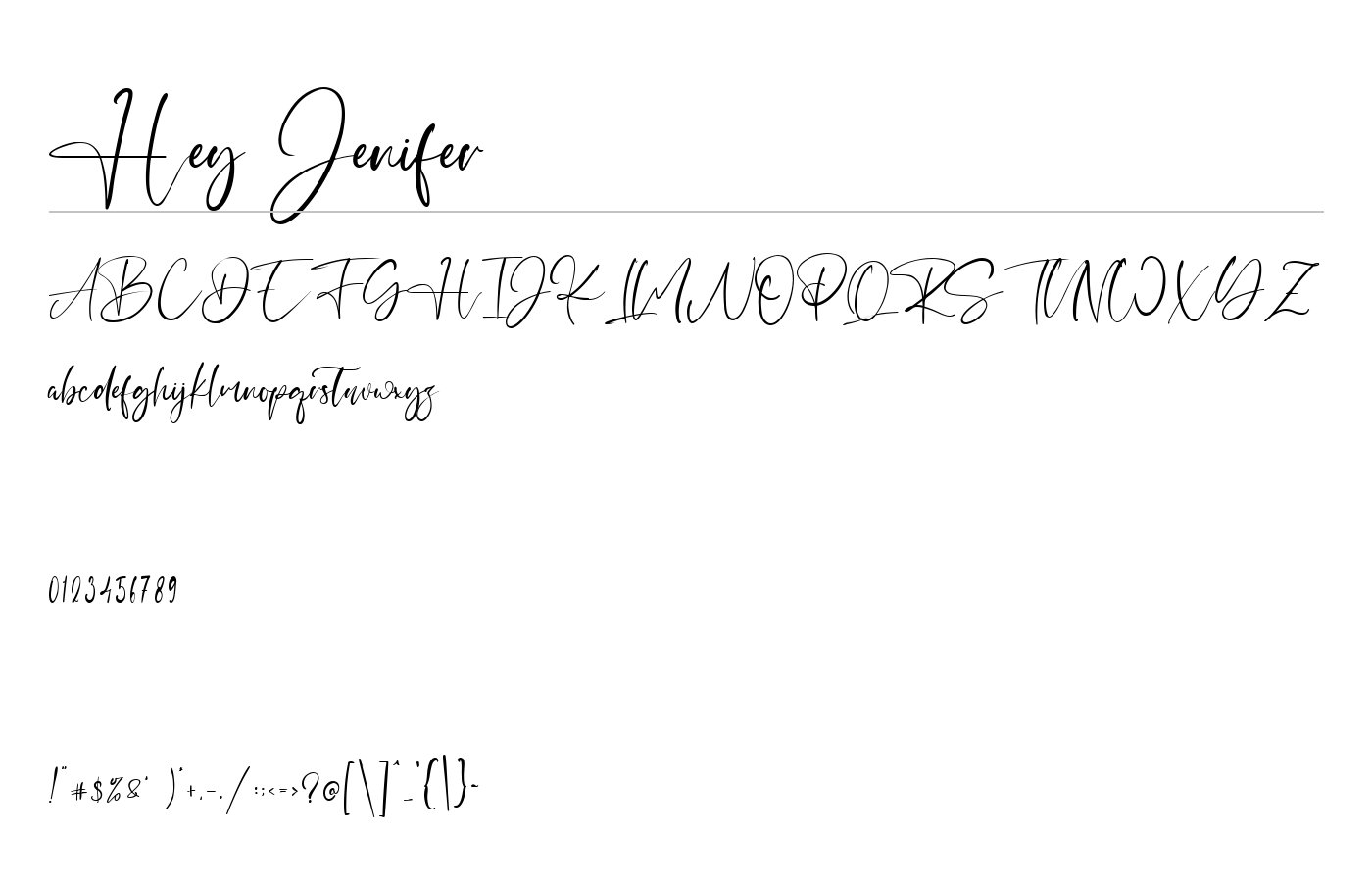Hey Jenifer Font preview