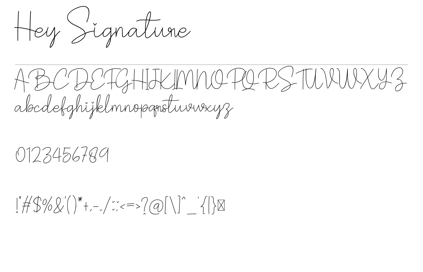 Hey Signature Font preview