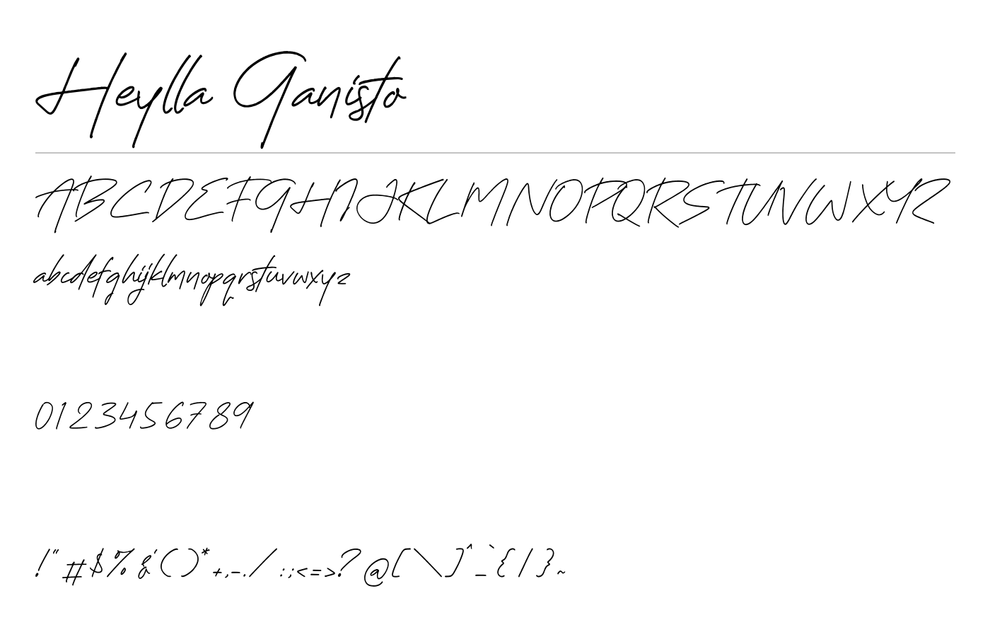 Heylla Ganisto Font preview