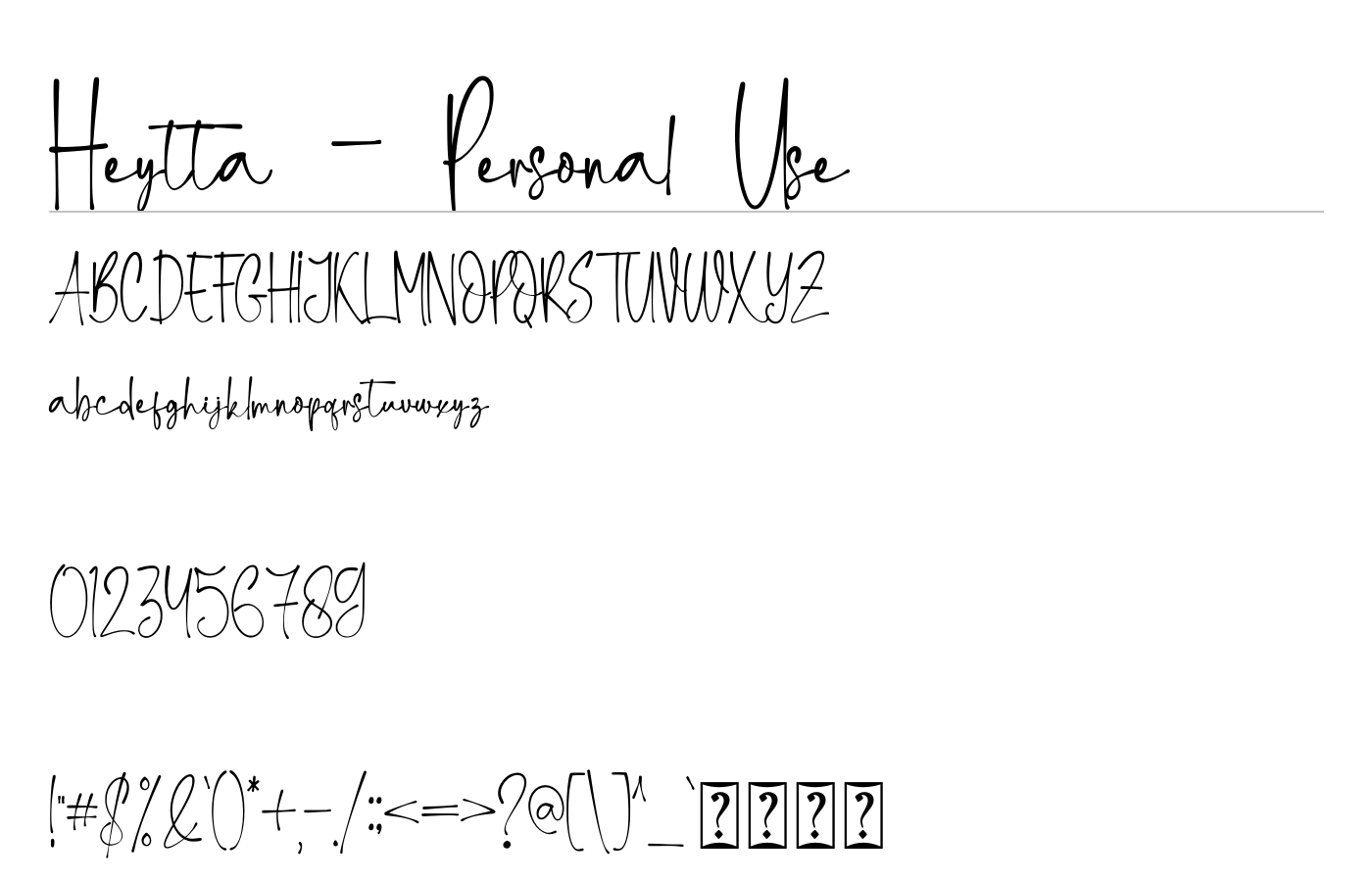 Heytta Font preview