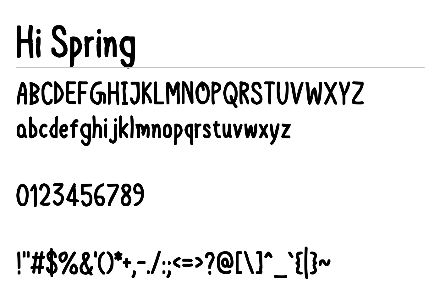 Hi Spring Font preview