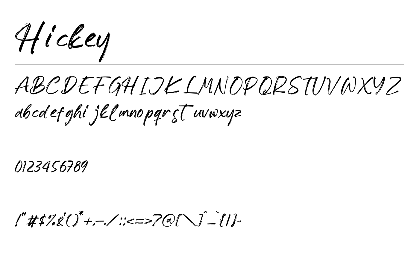 Hickey Font preview