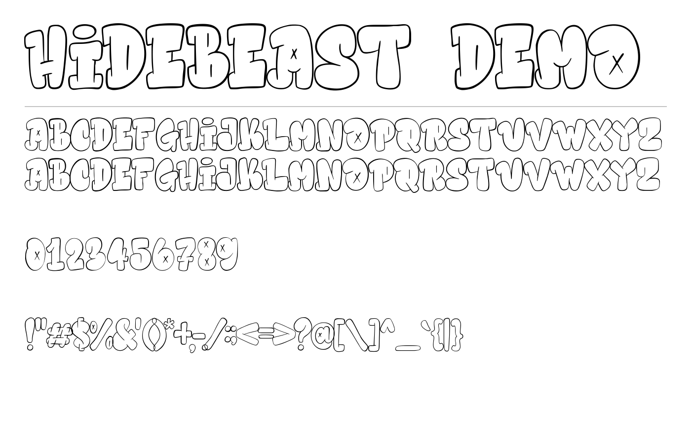 Hidebeast Font preview