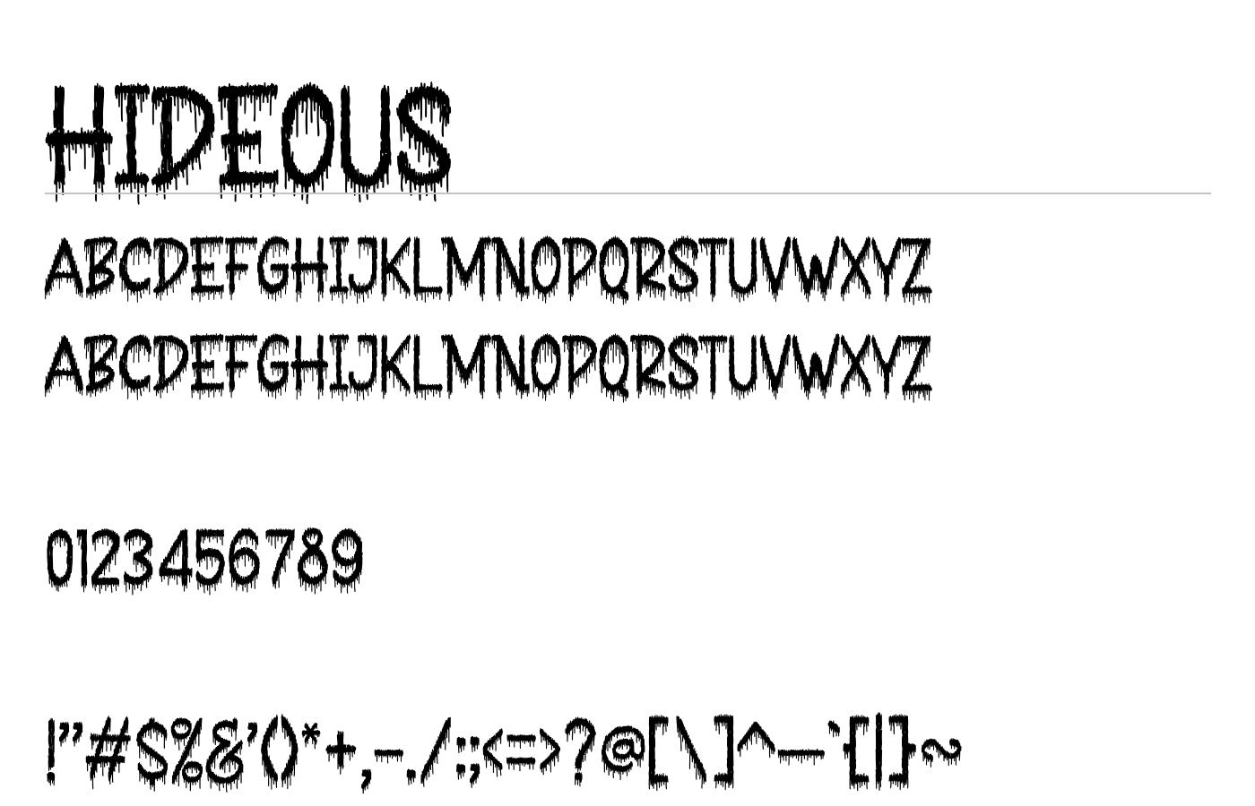 Hideous Font preview