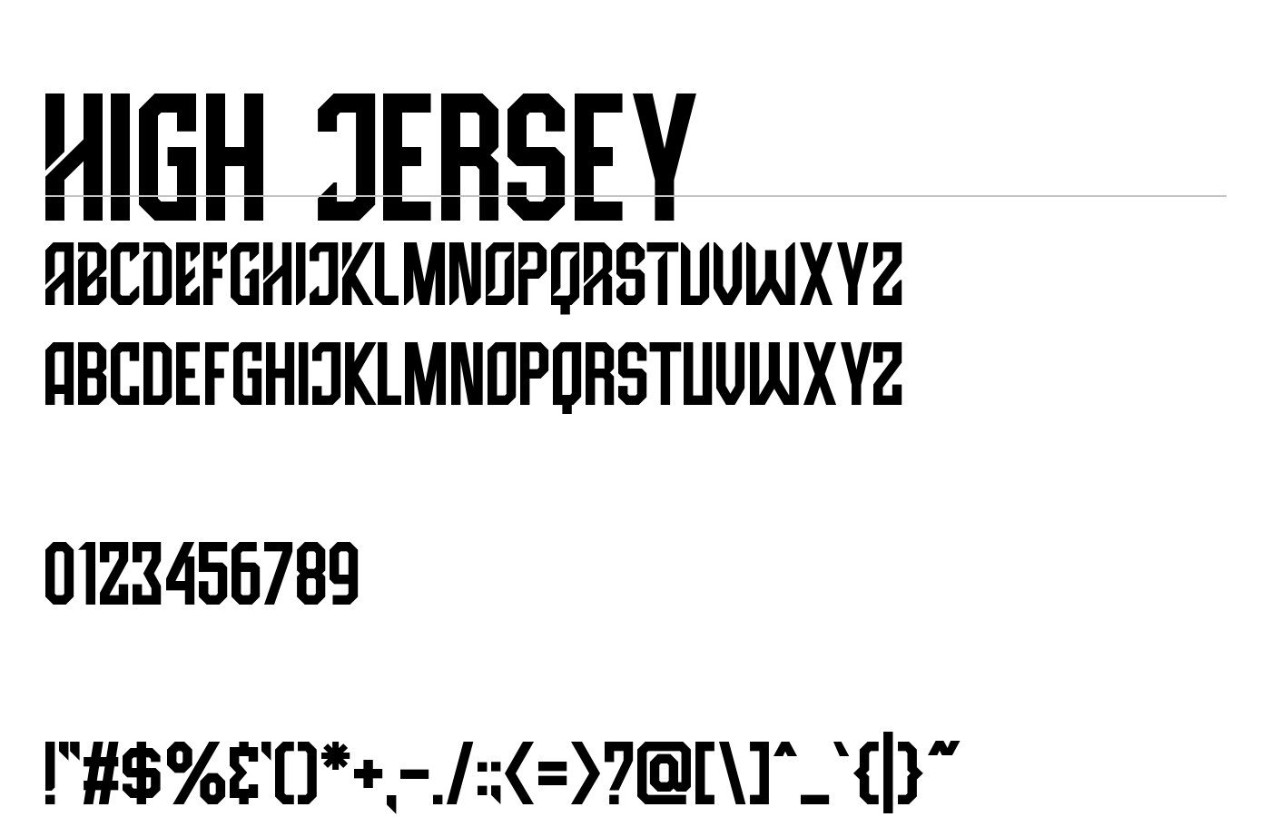 High Jersey Font preview
