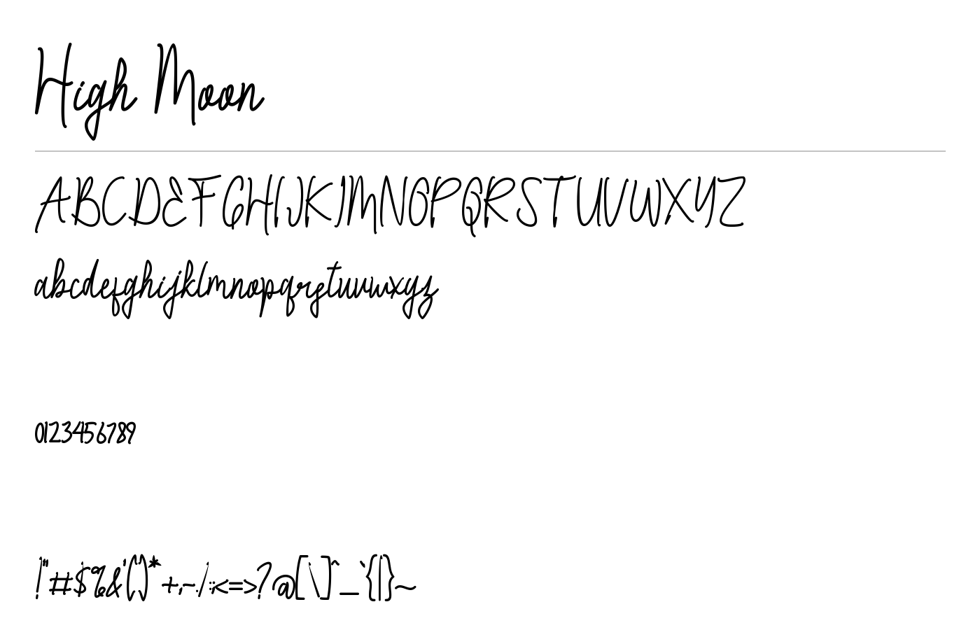 High Moon Font preview