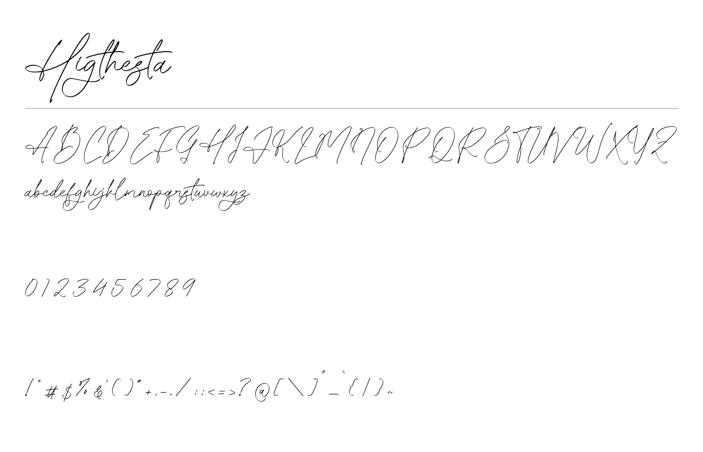 Higthesta Font preview