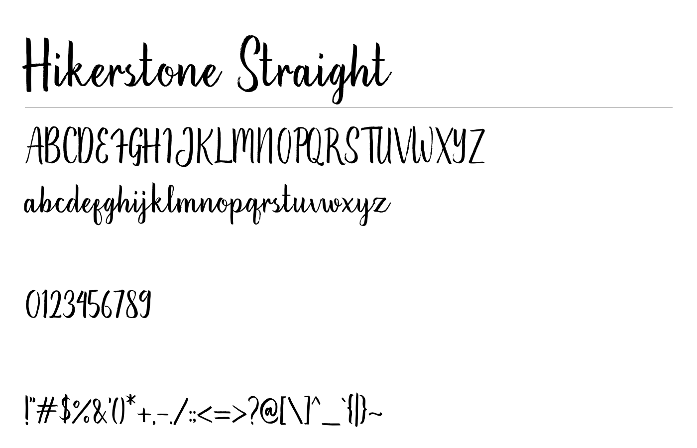 Hikerstone Font preview