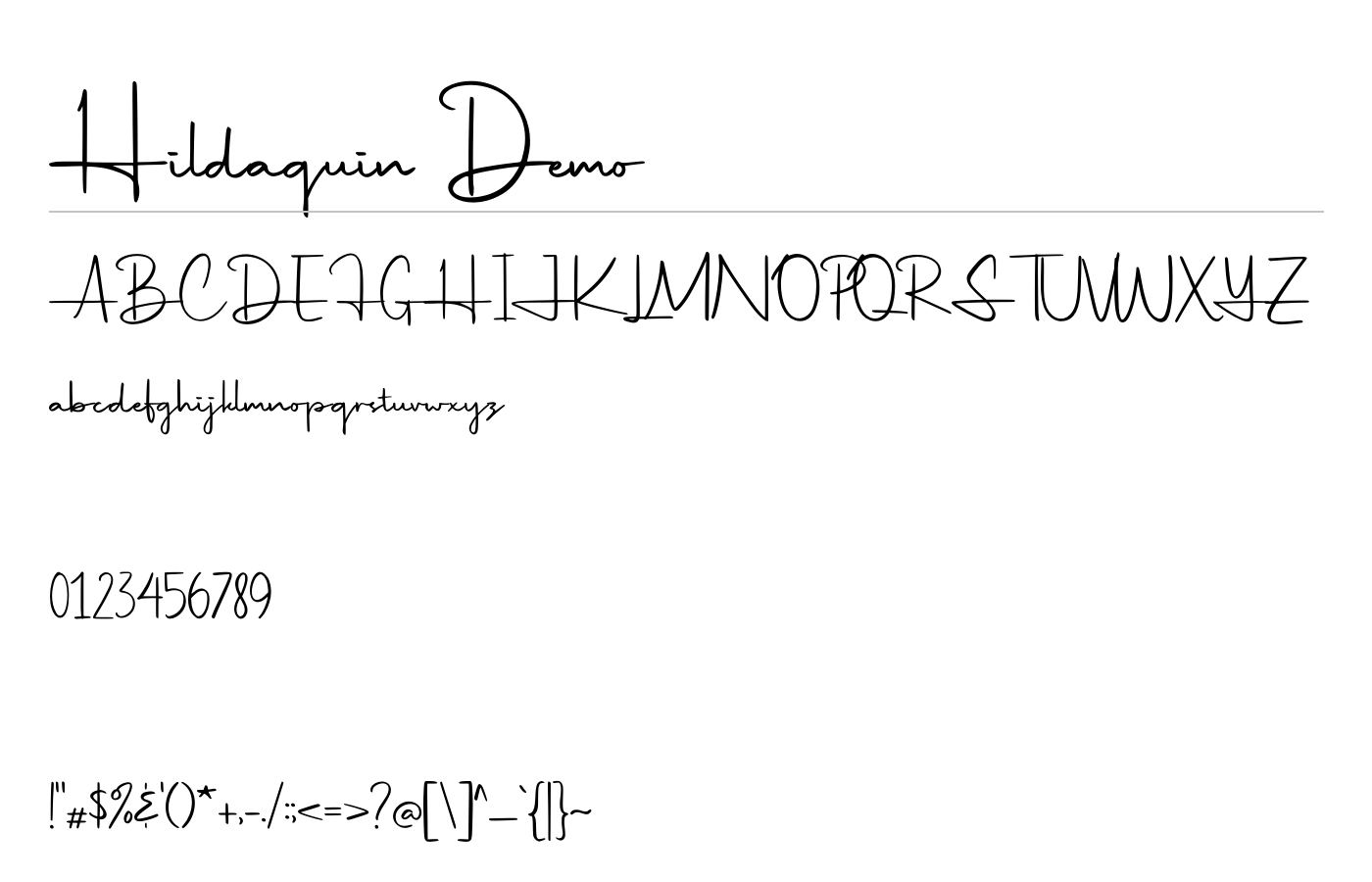 Hildaquin Font preview