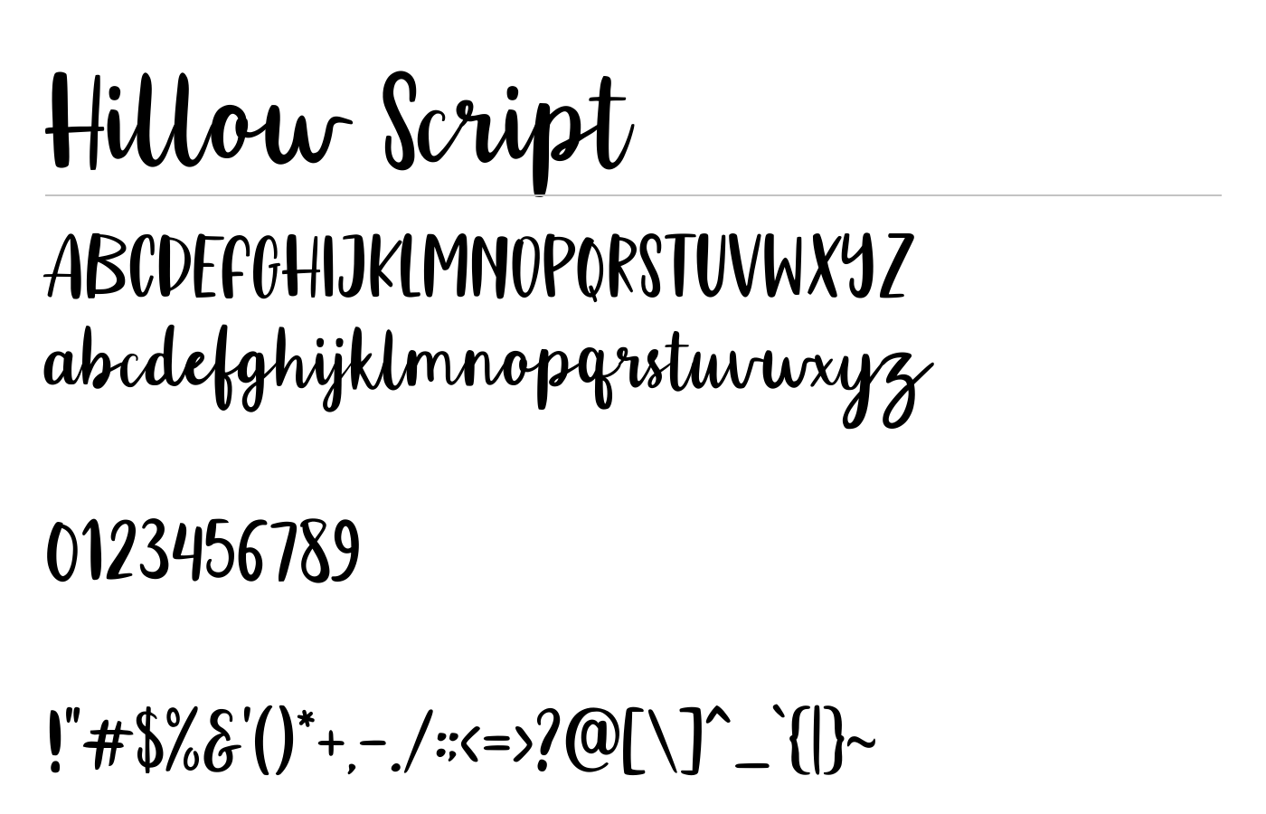 Hillow Script Font preview