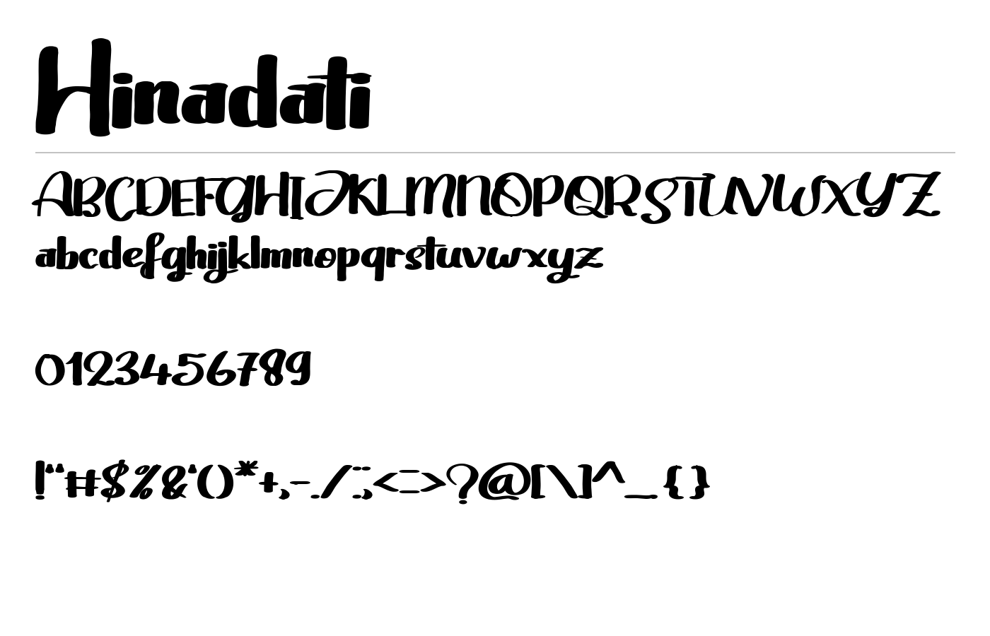 Hinadati Font preview