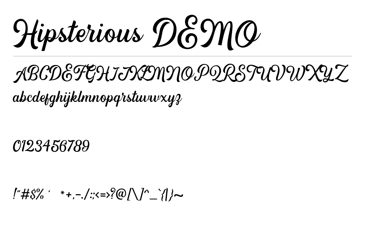 Hipsterious Font preview