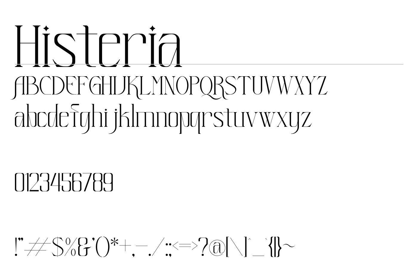 Histeria Font preview