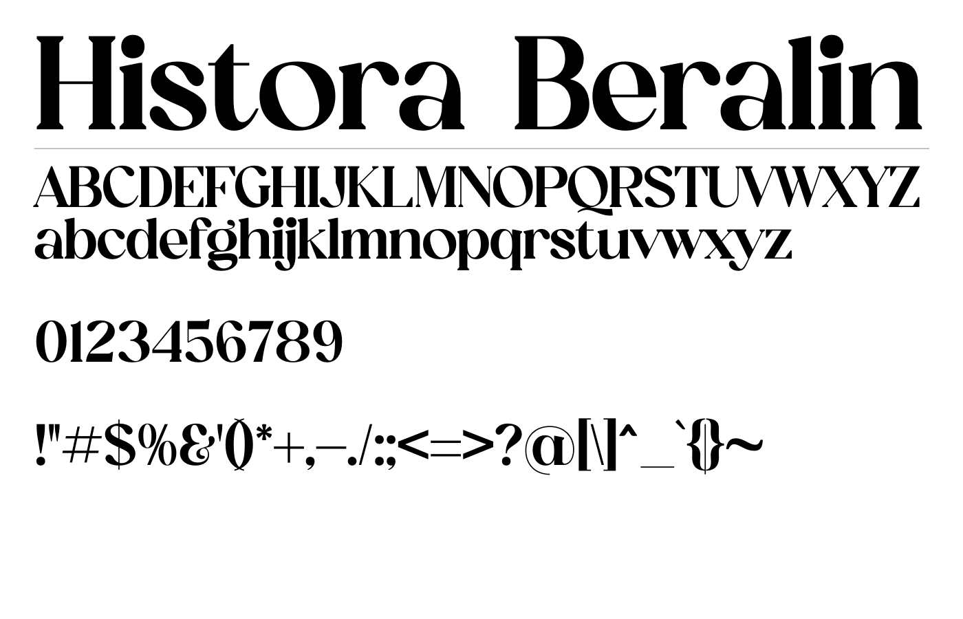 Histora Beralin Font preview