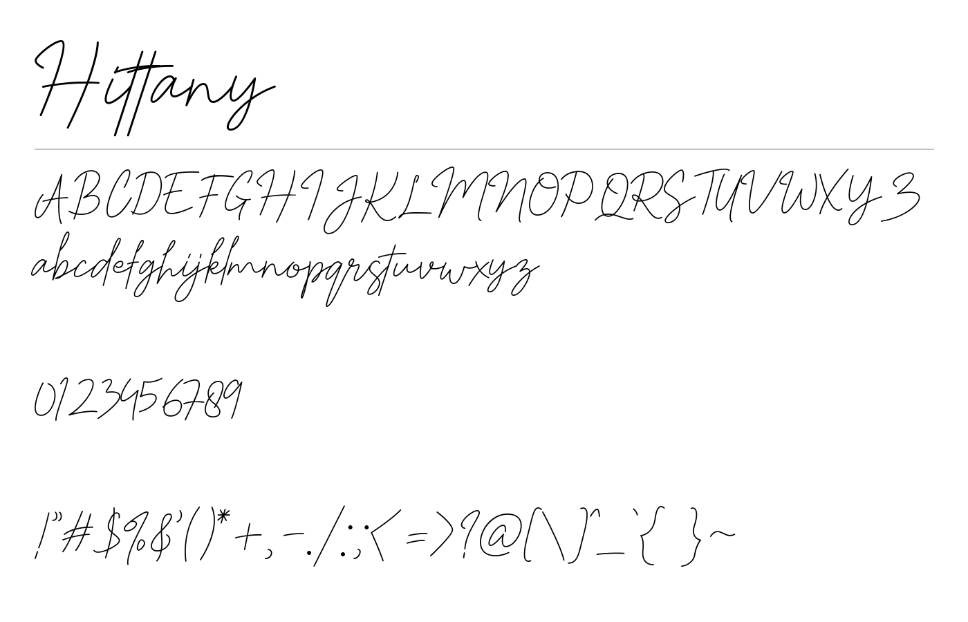 Hittany Script Font preview