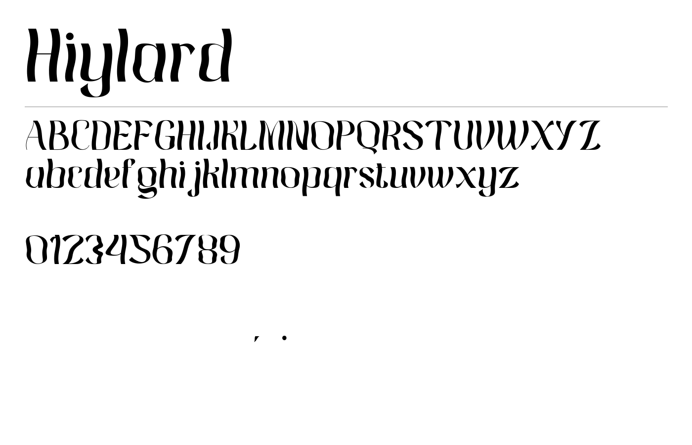 Hiylard Font preview