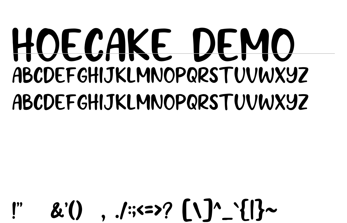 Hoecake Font preview