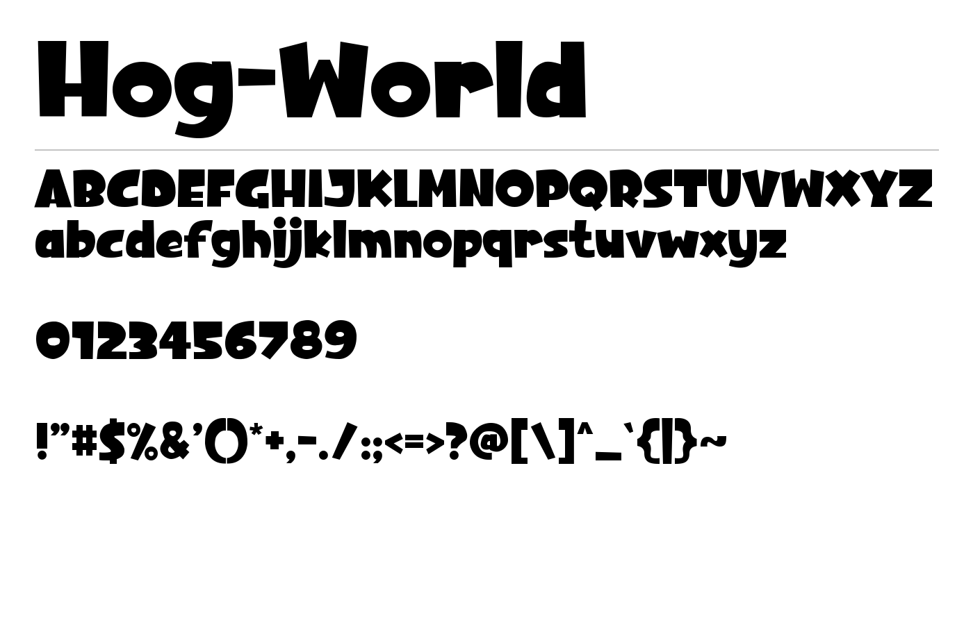 Hog World Font preview