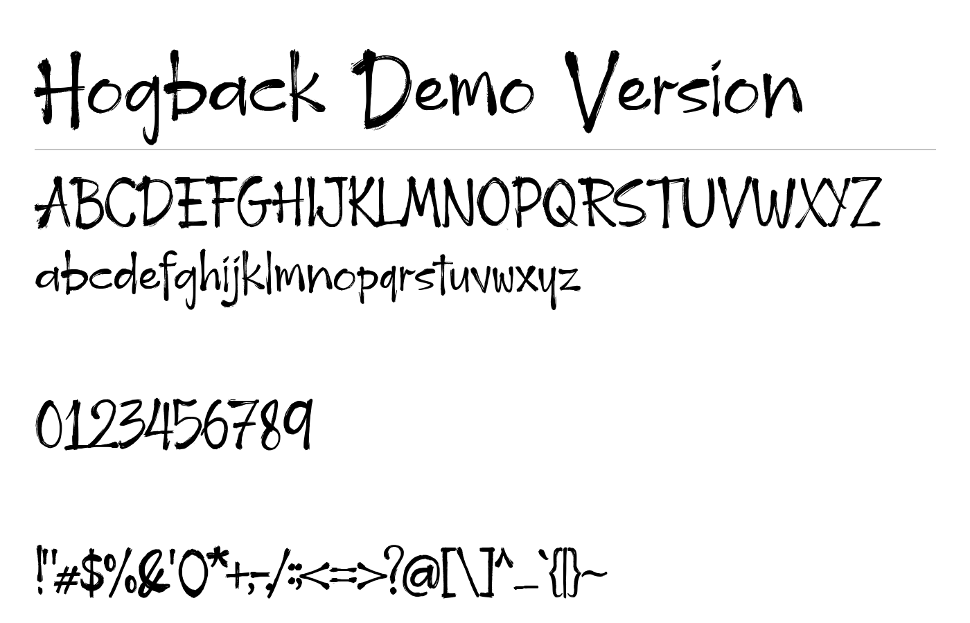 Hogback Font preview