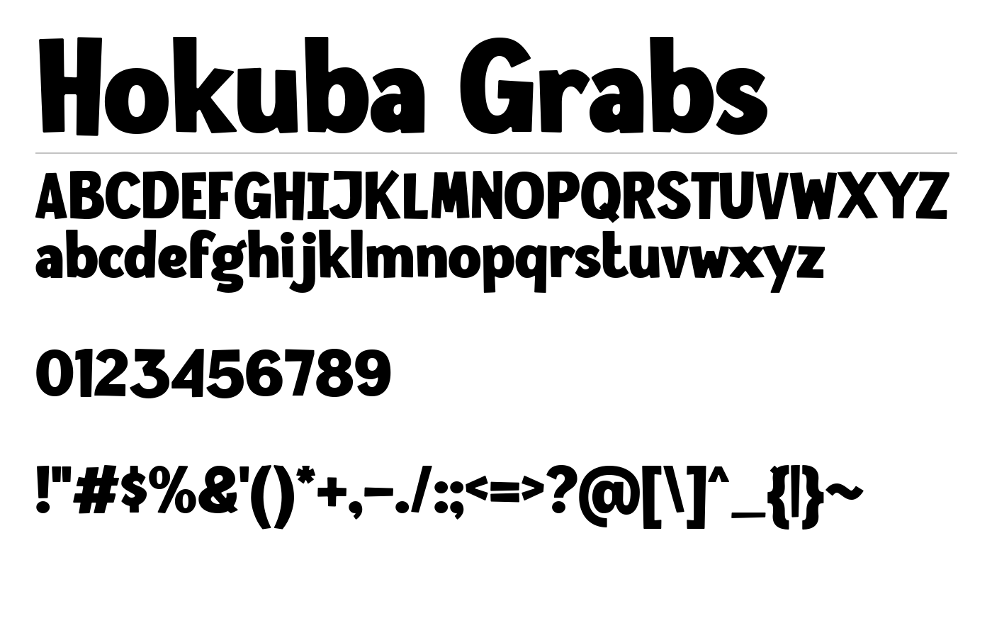 Hokuba Grabs Font preview