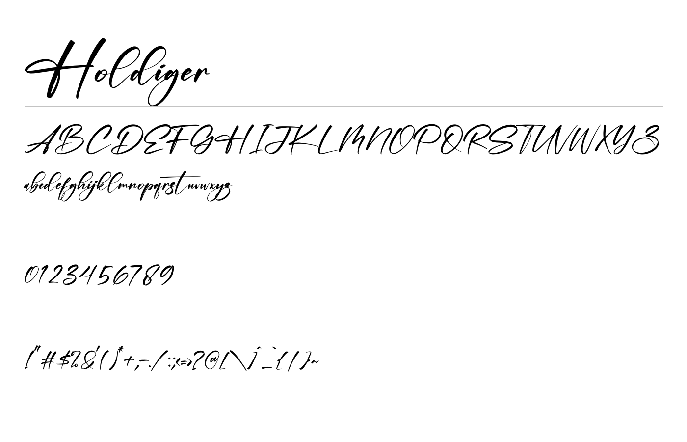 Holdiger Font preview