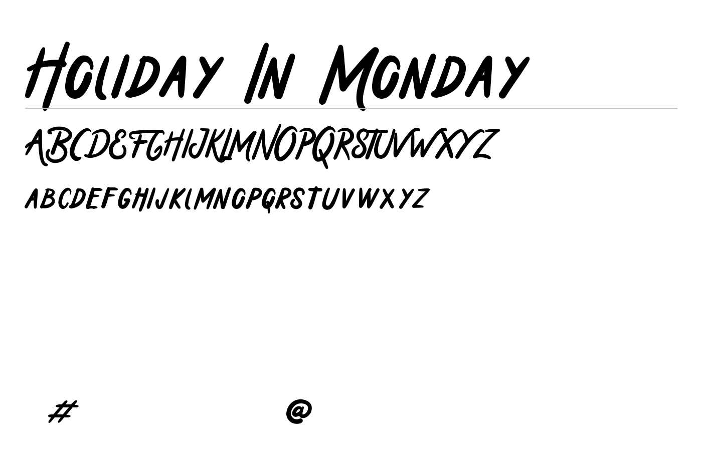 Holiday in Monday Display Font preview