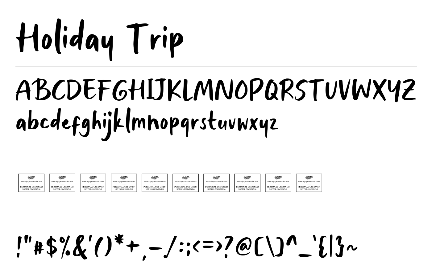 Holiday Trip Font preview