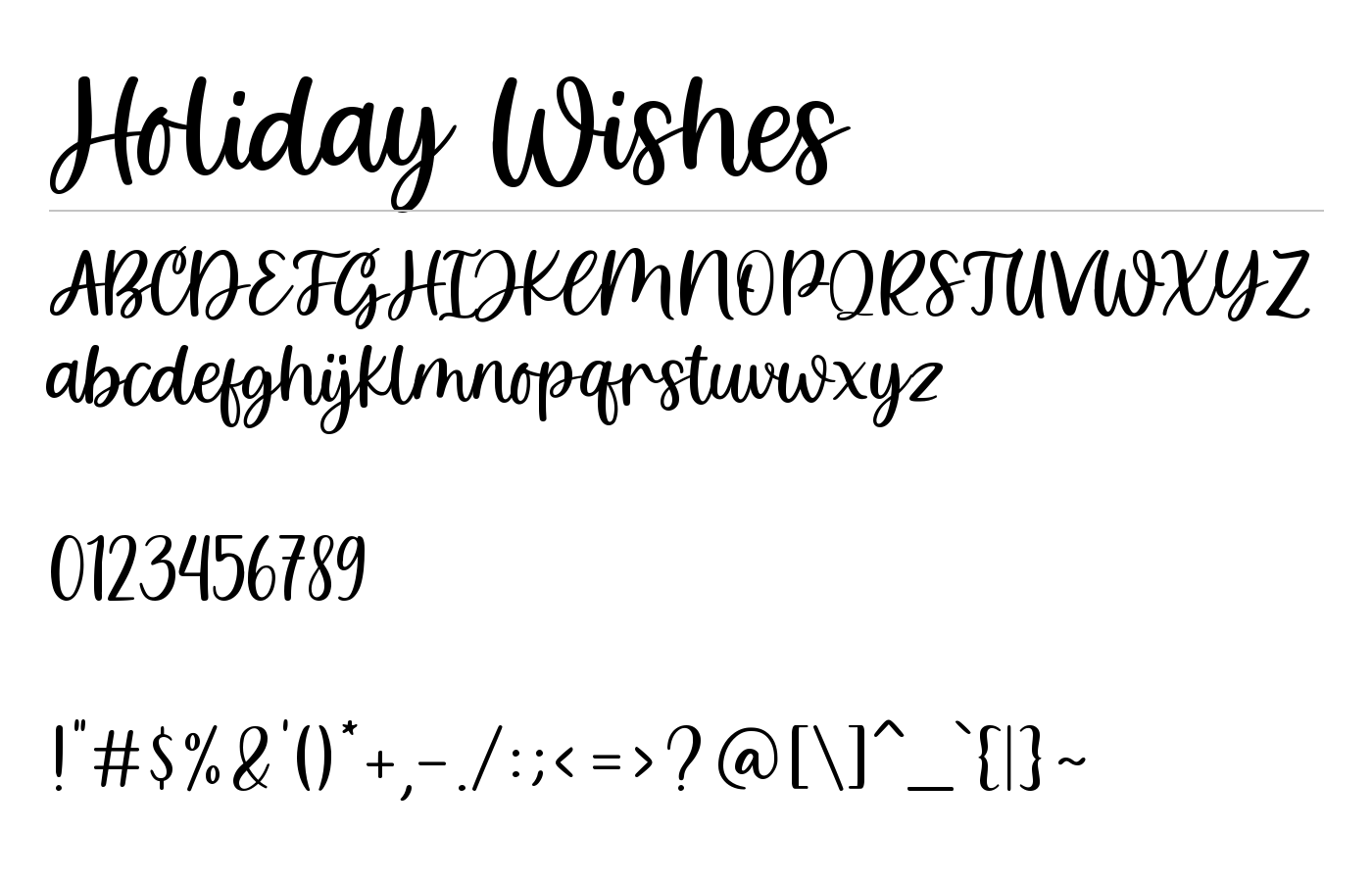 Holiday Wishes Font preview