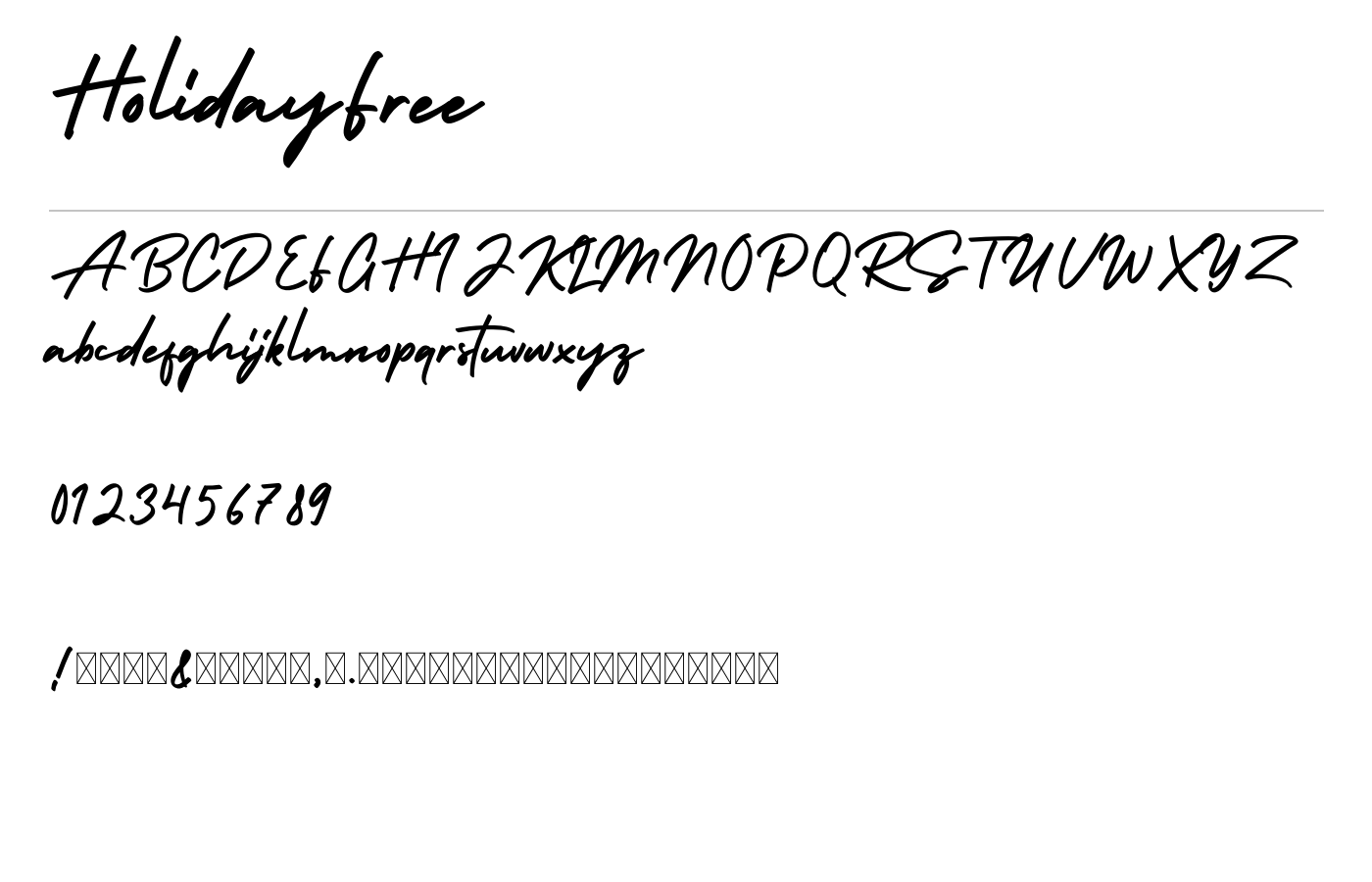 Holiday Font preview