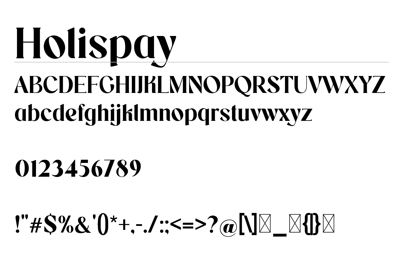 Holispay Font preview