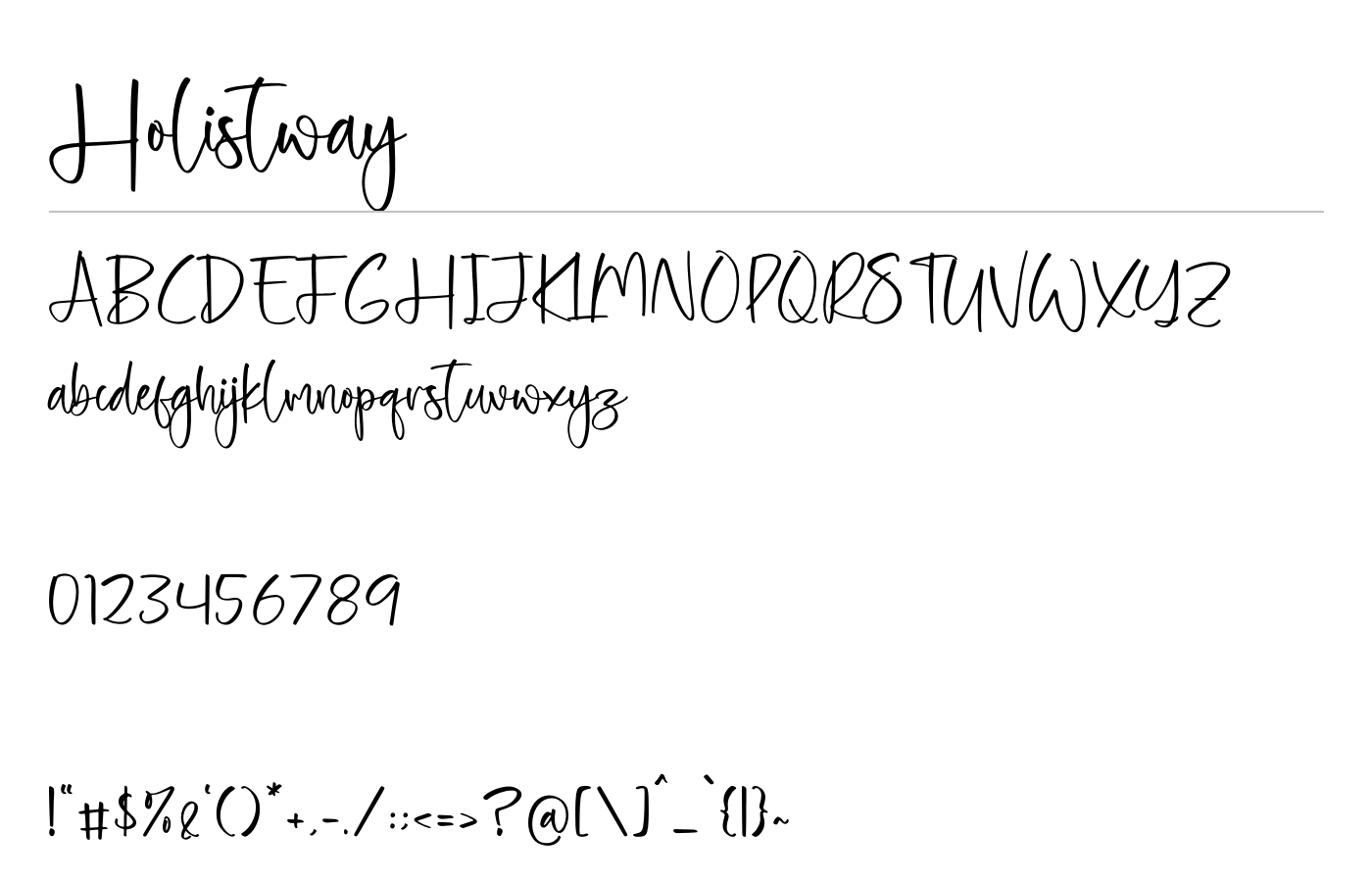 Holistway Font preview