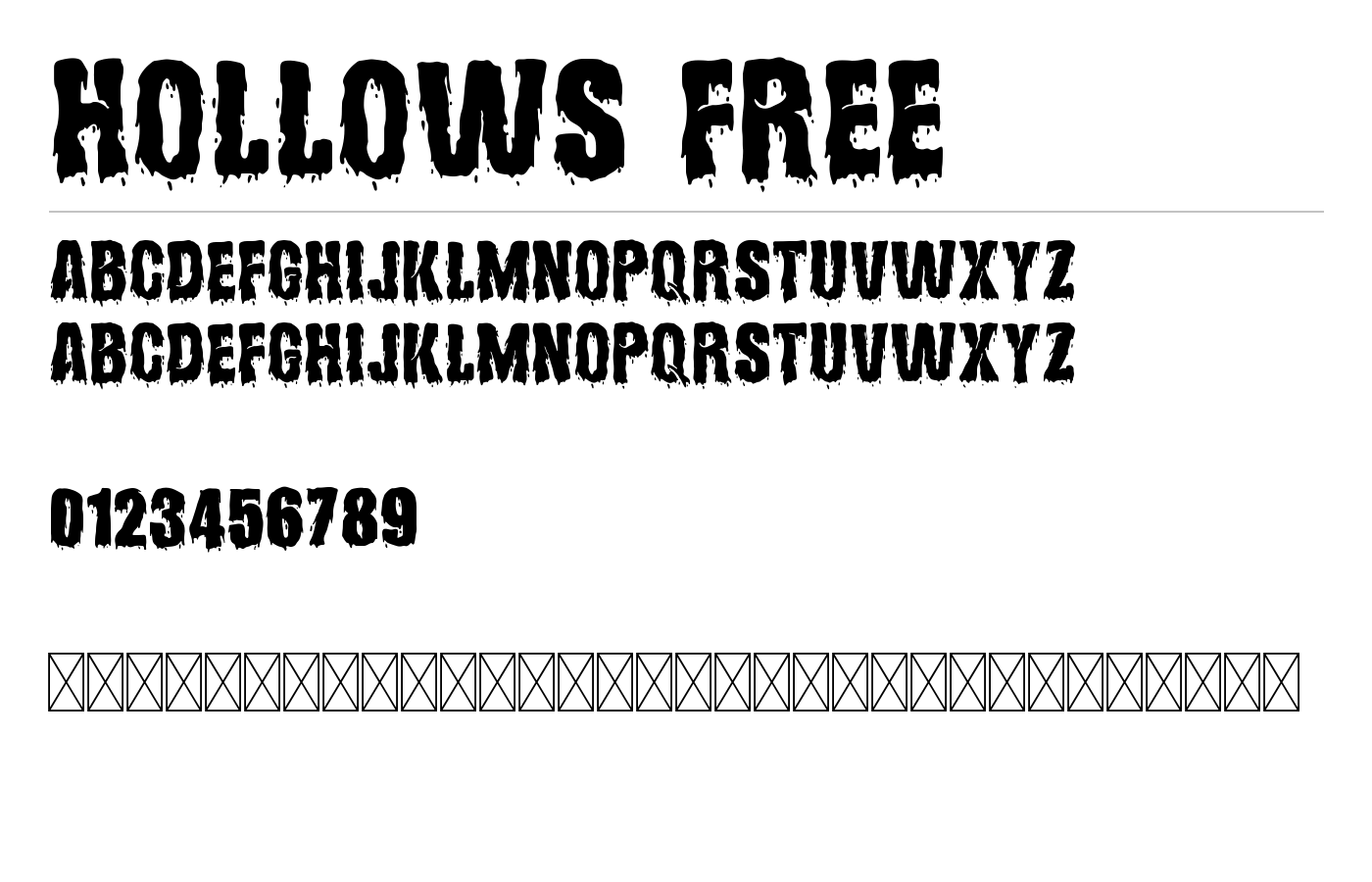 Hollows Spooky Display Font preview