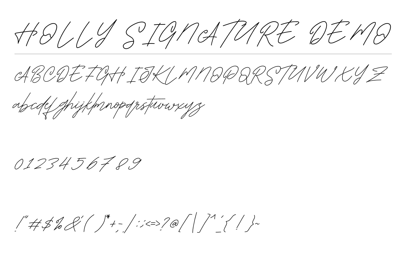 Holly Signature Font preview