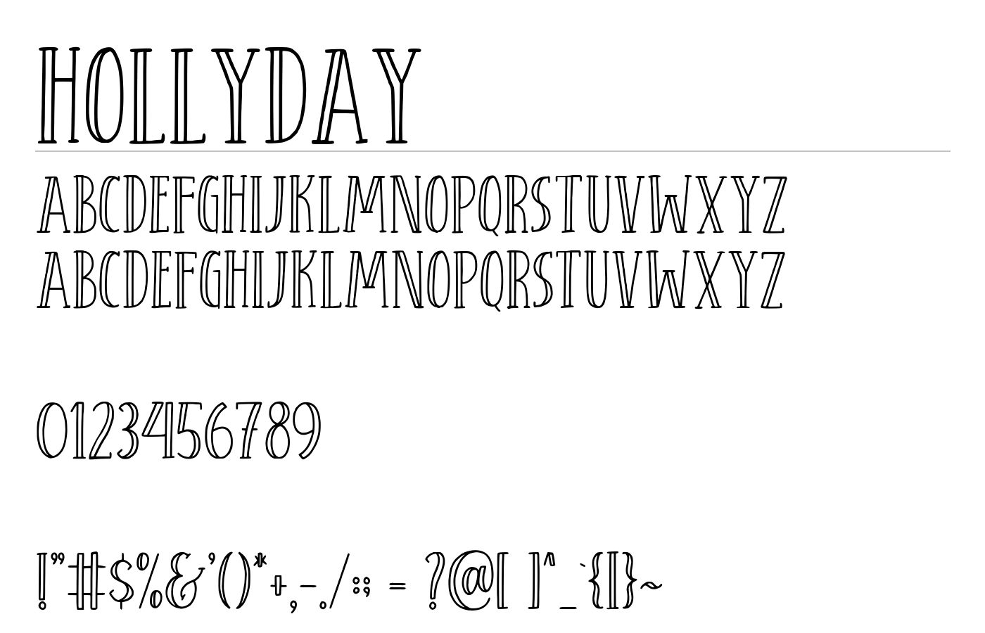 Hollyday Font preview
