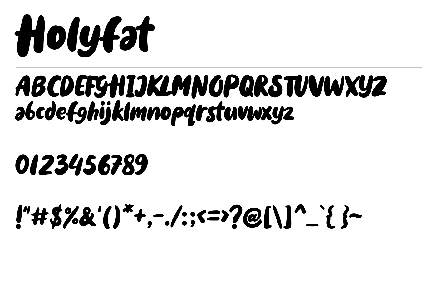 Holyfat Font preview