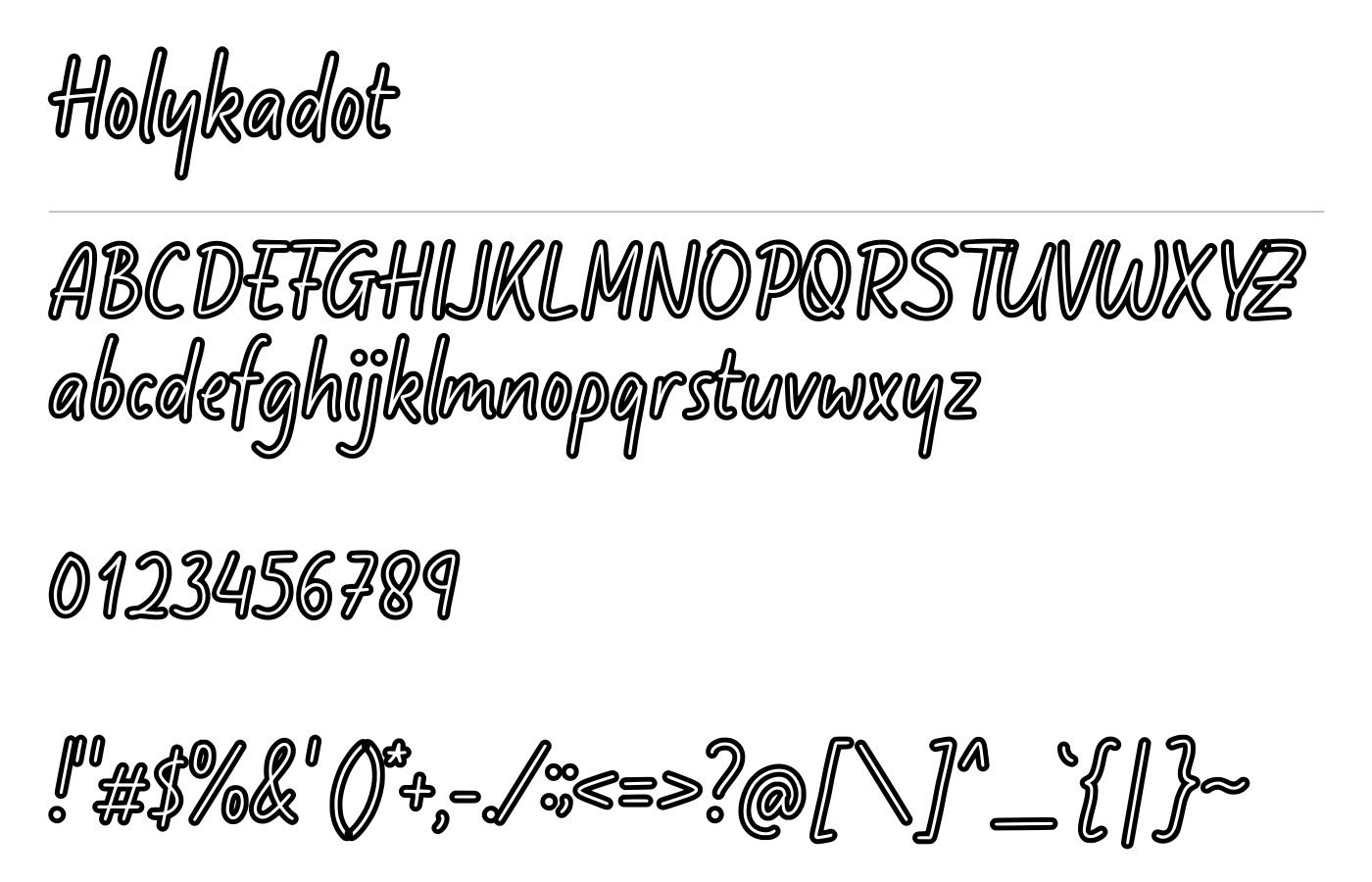 Holykadot Font preview
