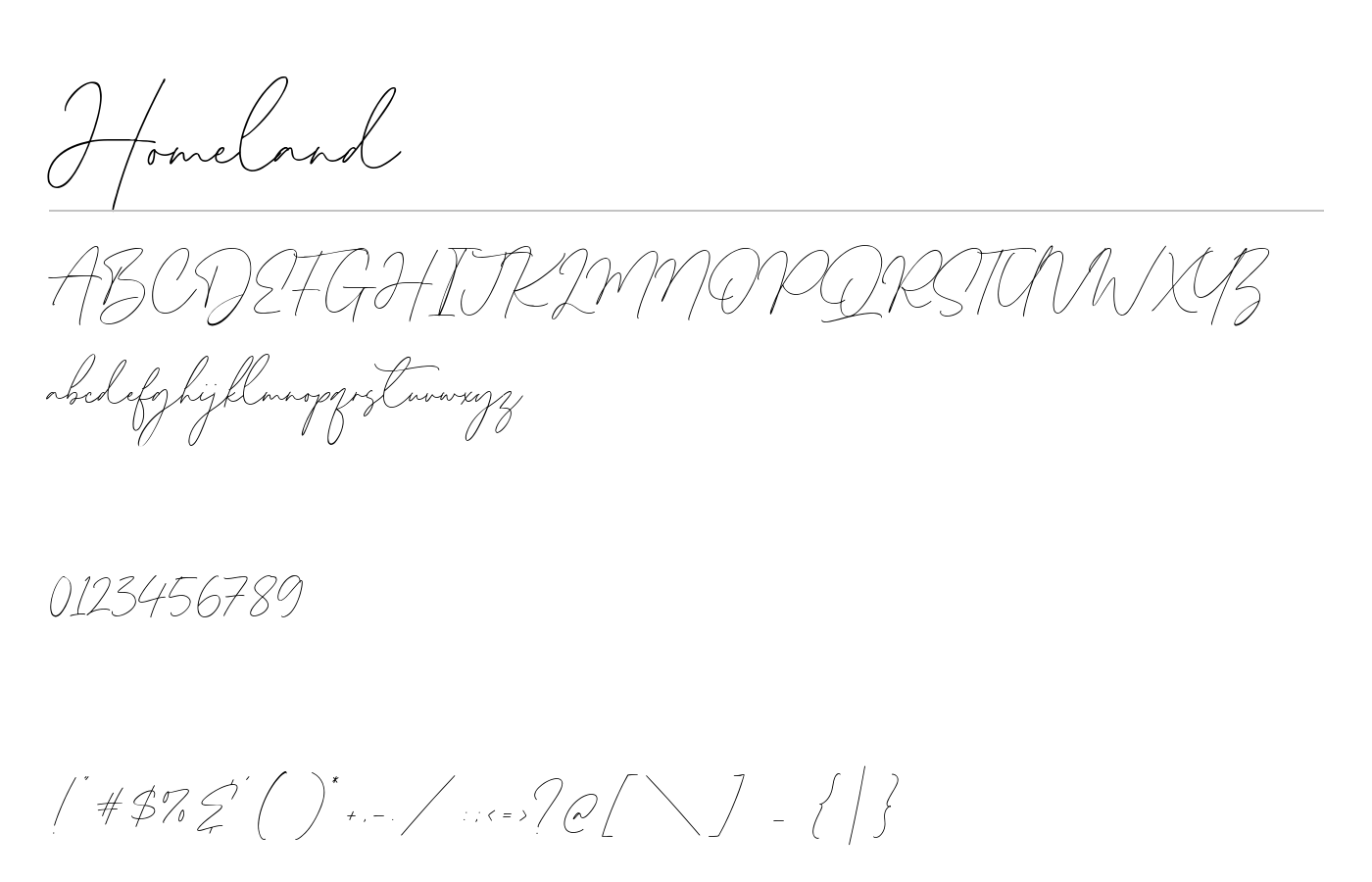 Homeland Font preview