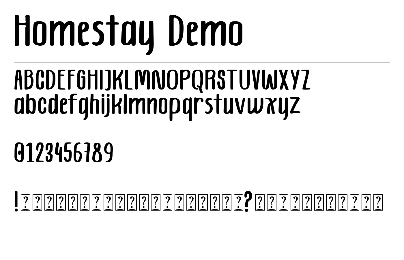 Homestay Font preview