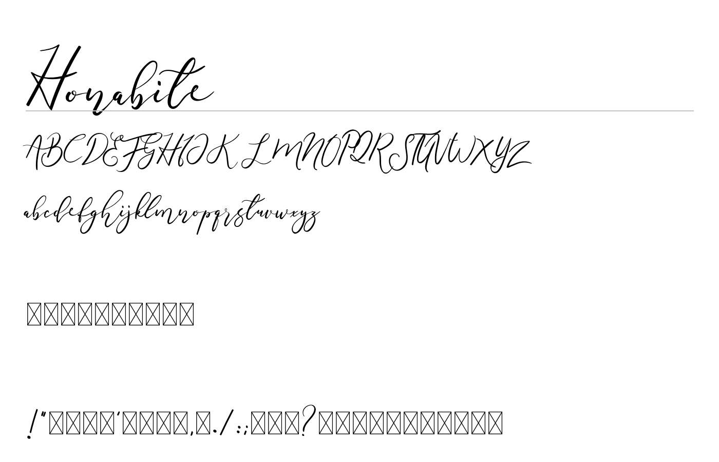 Honabite Font preview