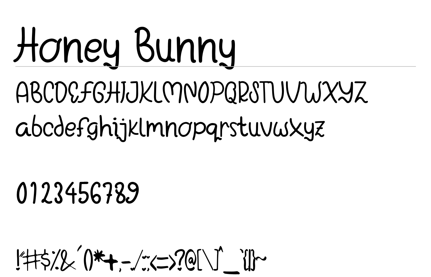 Honey Bunny Font preview