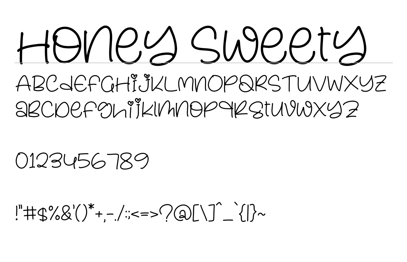 Honey Sweety Font preview