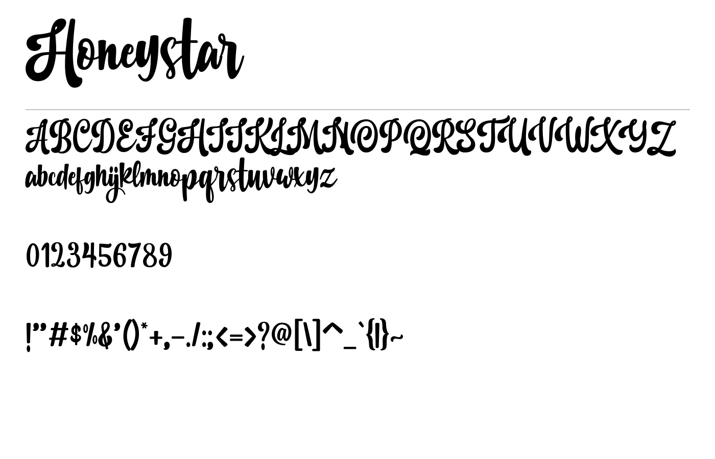 Honeystar Font preview
