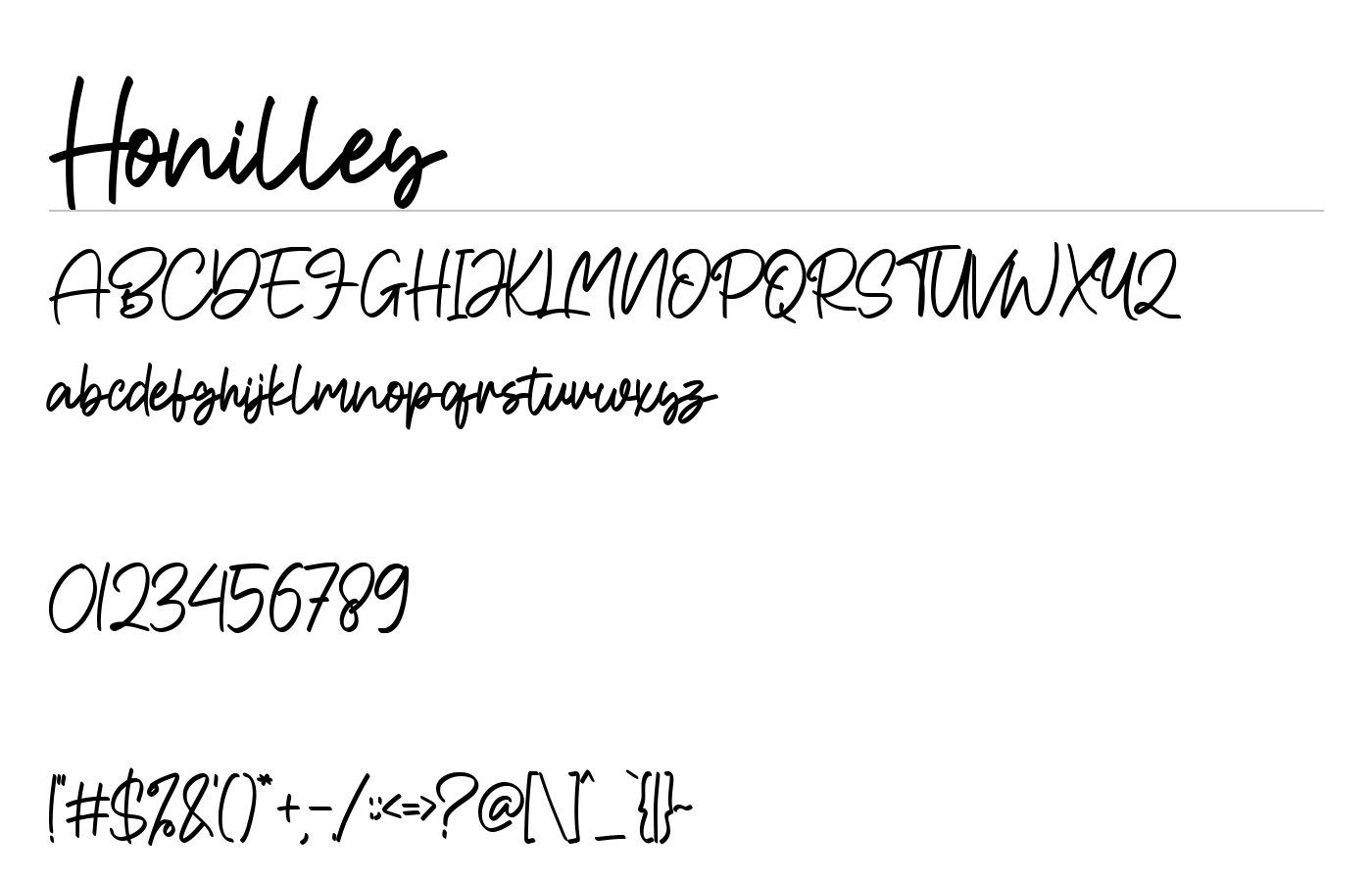 Honilley Font preview