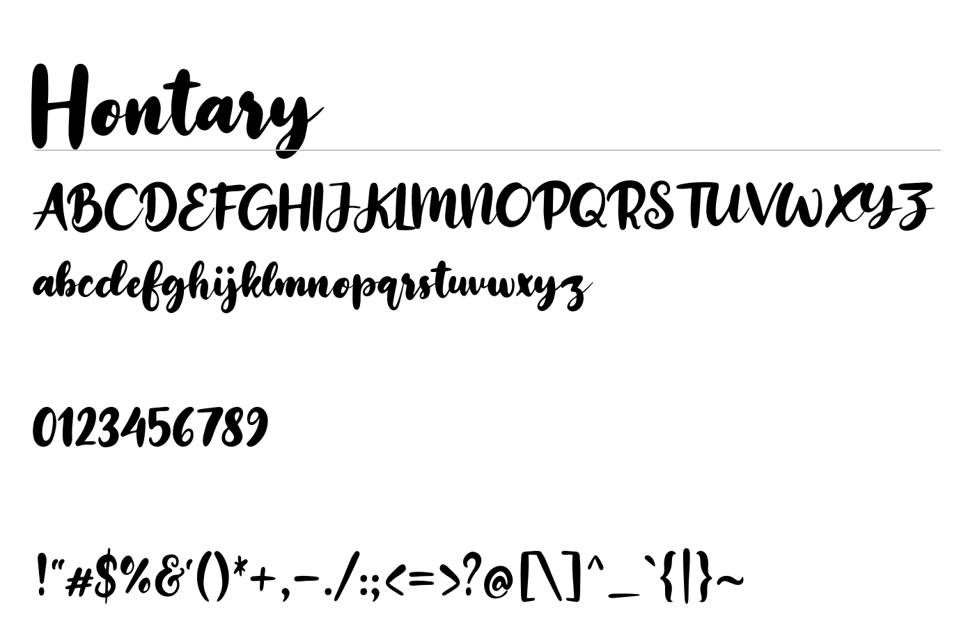 Hontary Font preview