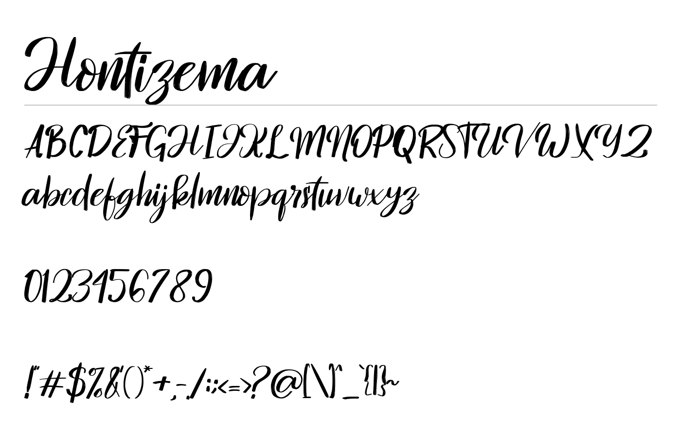 Hontizema Font preview