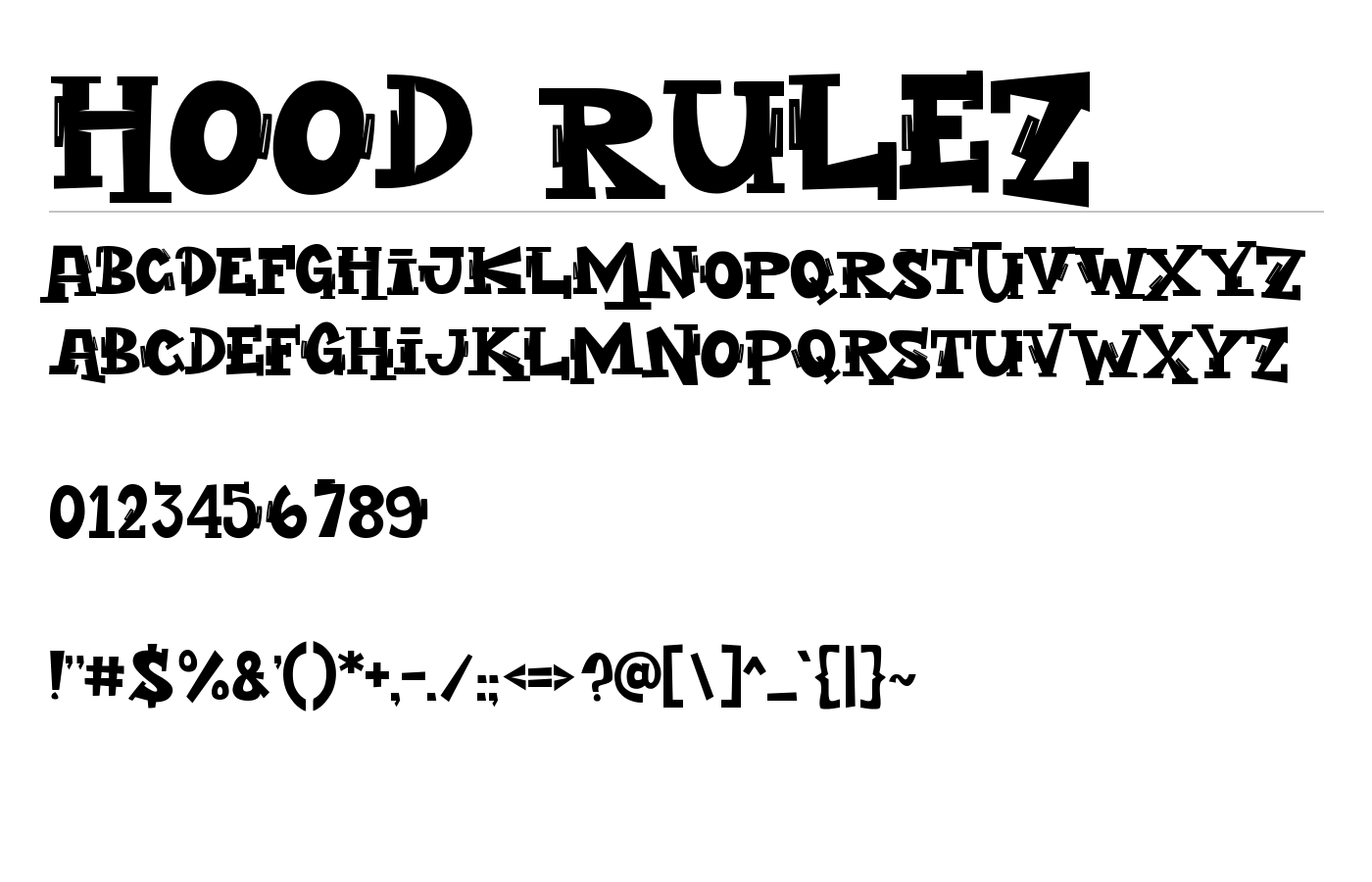 Hood Rulez Font preview