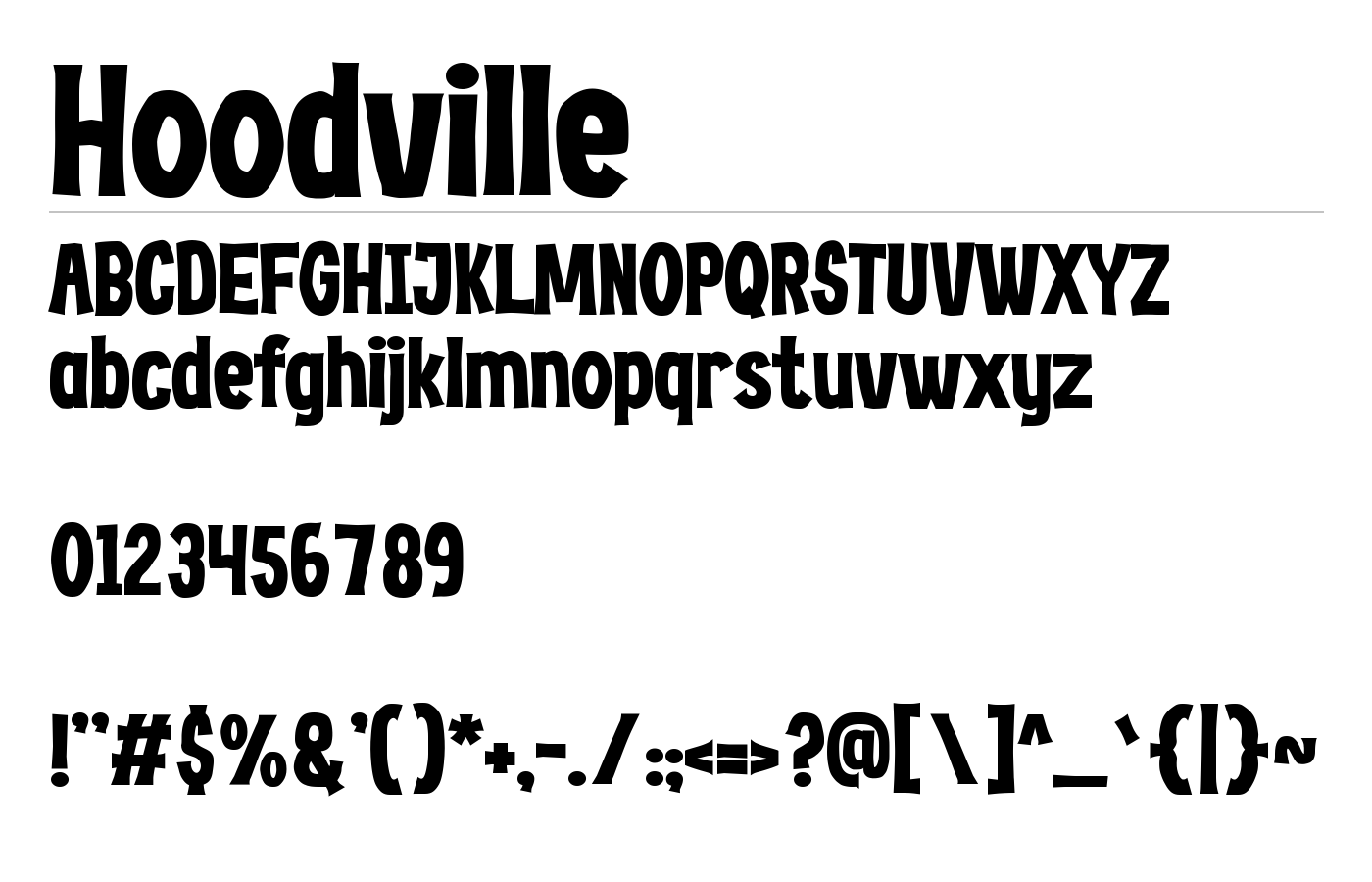 Hoodville Font preview